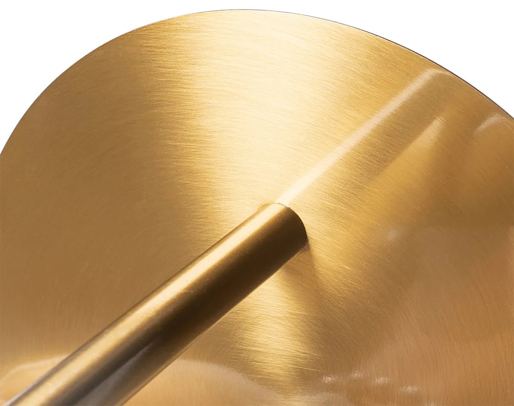 Candeeiro de parede Art Deco dourado e vidro opalino - Flore