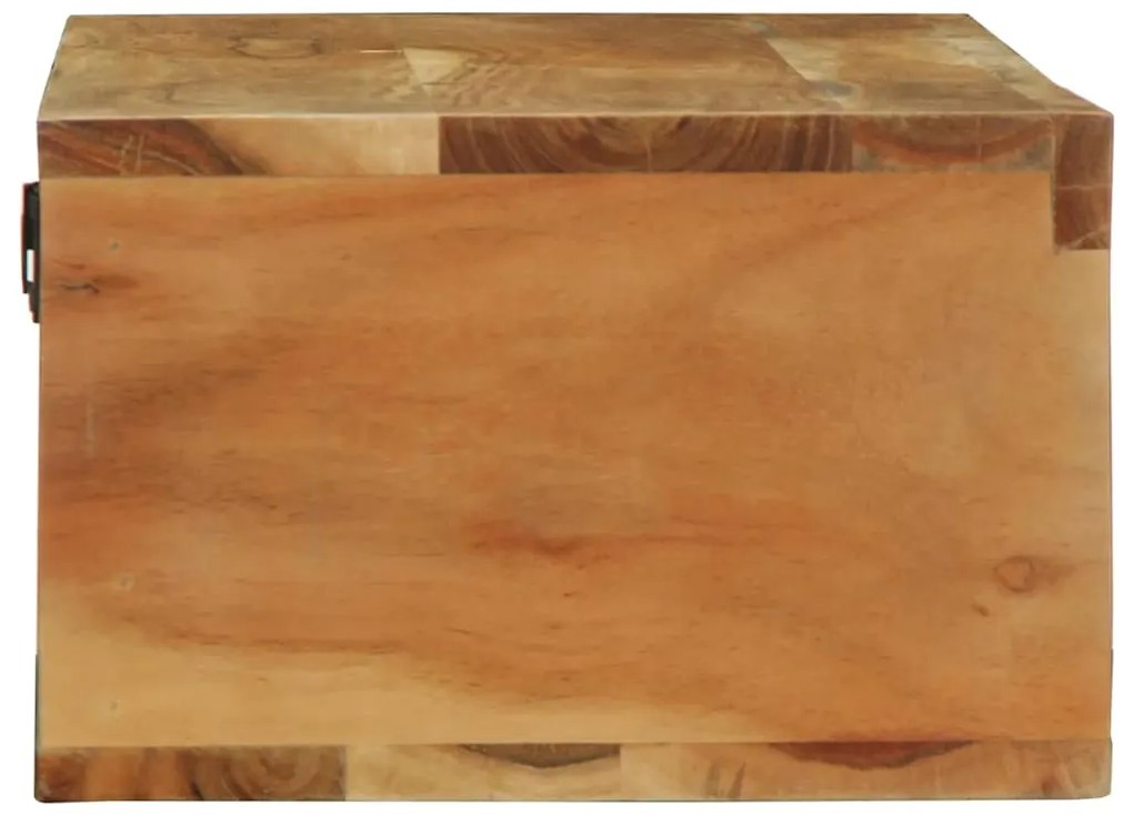 Armário de TV para parede 100x30x19 cm madeira acácia maciça