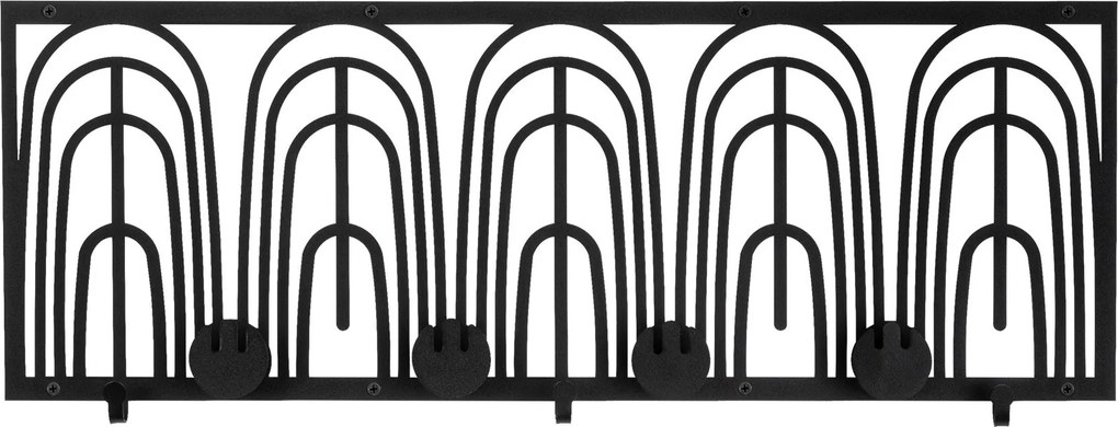 Gancho de Parede em Metal Dönence WSH-013 – Preto – 70 x 3 x 27 cm