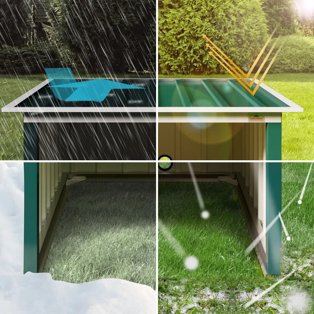 Garagem cortador de relva Metal 89x90x54cm Verde