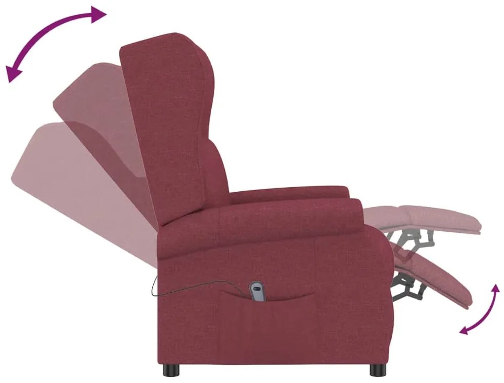 Poltrona elevatória tecido vermelho tinto