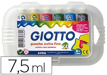 Guache Escolar Giotto 7,5 Ml 6 Cores Sortidas