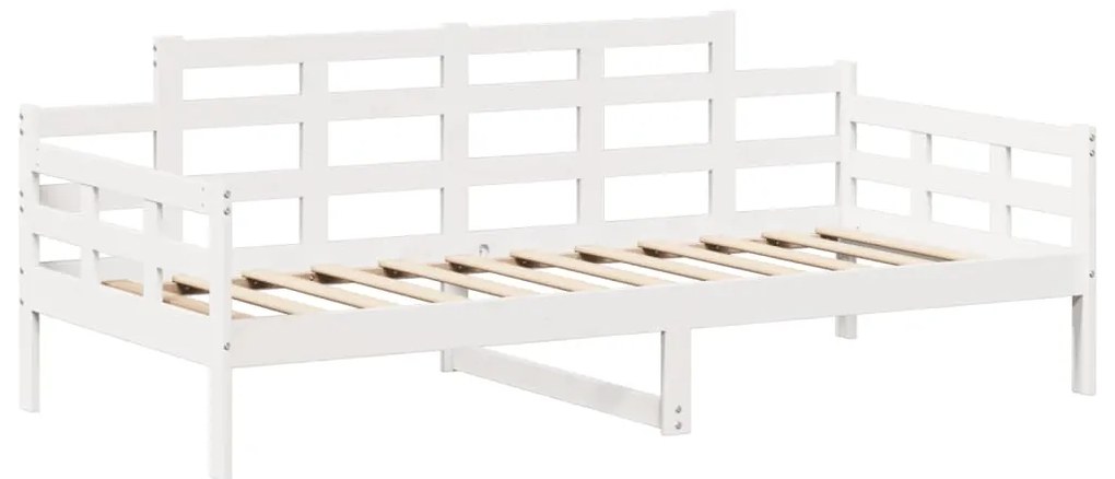 Conj. sofá-cama e banco c/ telhado 90x200cm pinho maciço branco