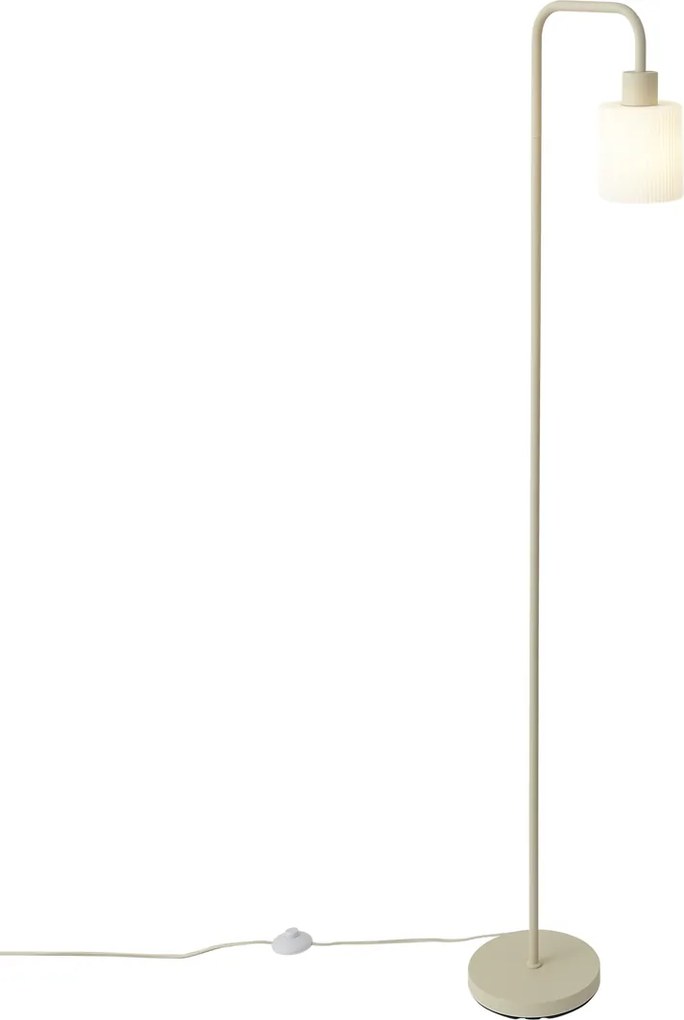 Candeeiro de pé escandinavo bege com vidro branco - Wisp