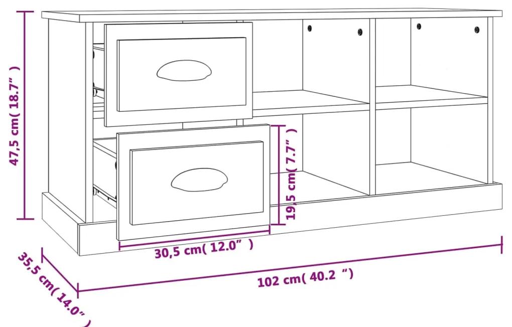 Móvel p/ TV 102x35,5x47,5 cm derivados de madeira branco