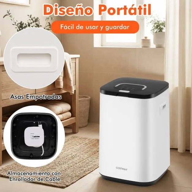 Aquecedor de toalhas 23 L com luz temporizador 24H desligamento automático bloqueio infantil capacidade 3 toalhas branco