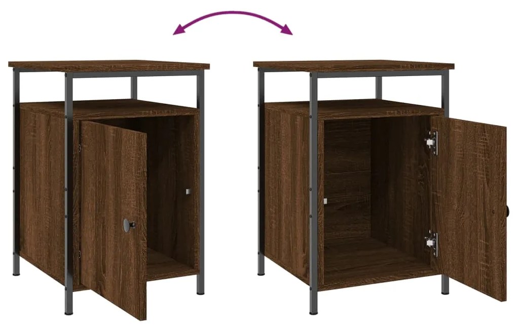 Mesas cabeceira 2pcs 40x42x60cm deriv.madeira carvalho castanho