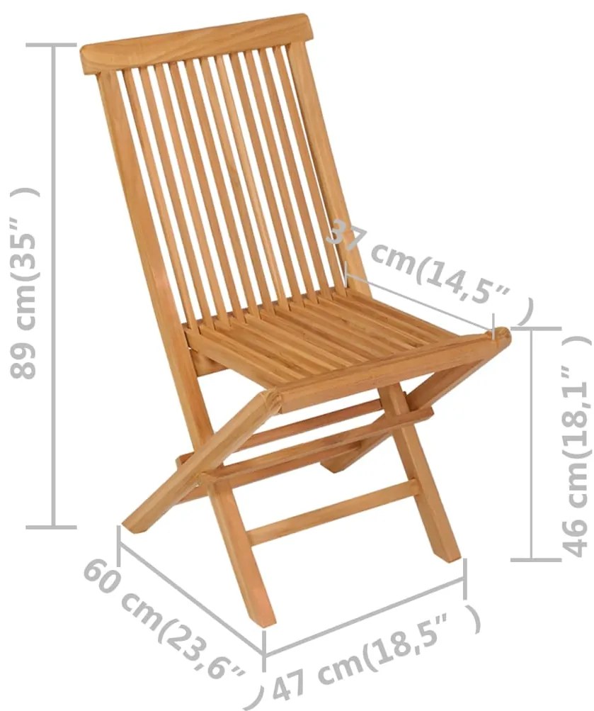 5 pcs conjunto de jantar p/ jardim madeira de teca maciça
