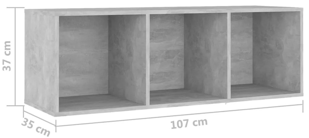 3 pcs conjunto de móveis de TV contraplacado cinzento cimento
