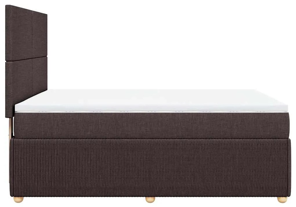 Cama com molas/colchão 140x200 cm tecido castanho-escuro