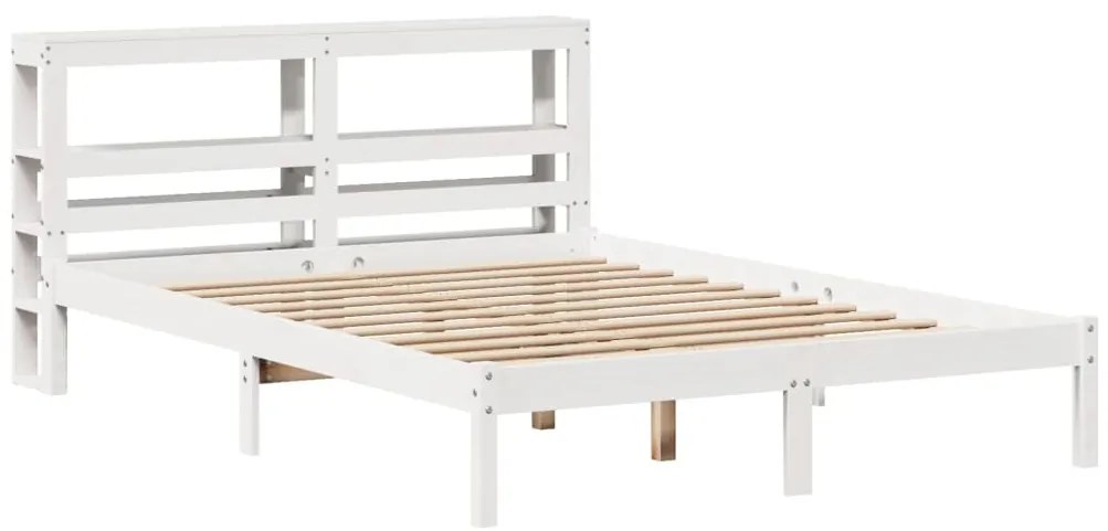 Cama sem colchão 150x200 cm madeira de pinho maciça branco