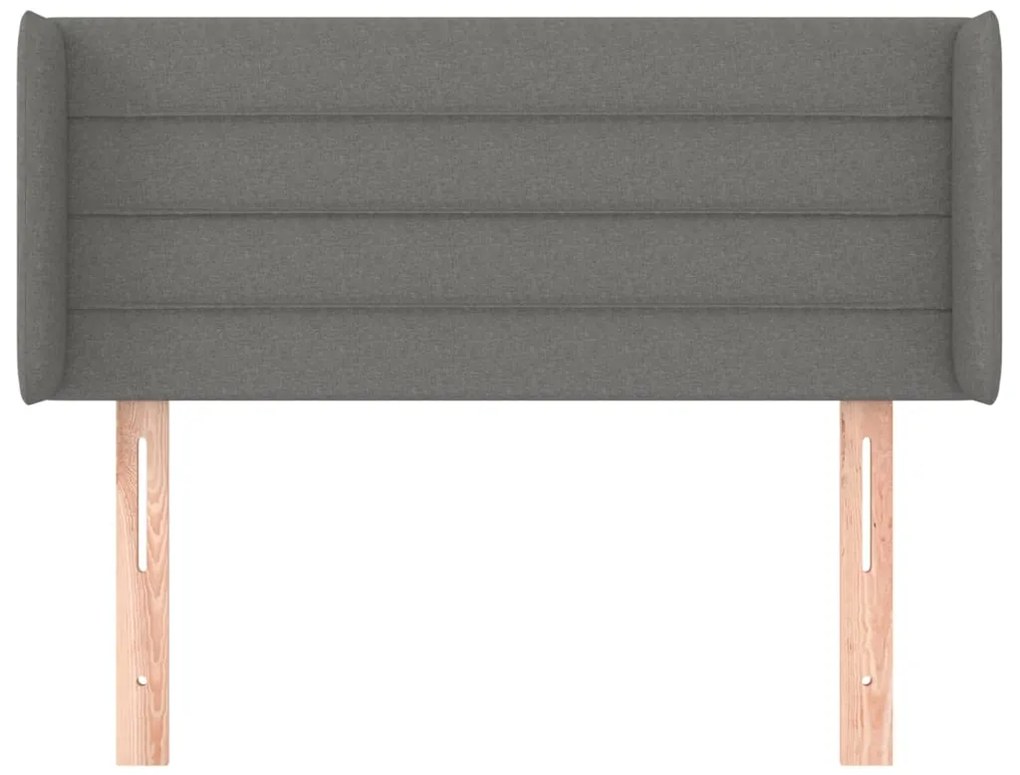 Cabeceira de cama c/ abas tecido 83x16x78/88 cm cinzento-escuro