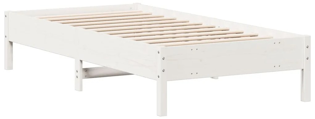 Estrutura de cama 75x190 cm madeira de pinho maciça branco