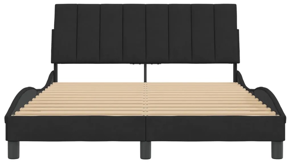 Estrutura de cama sem colchão 140x200 cm veludo preto