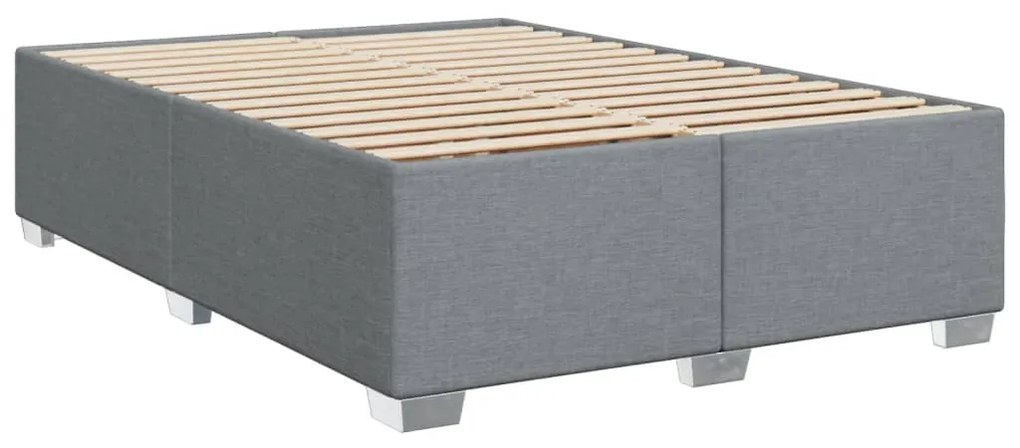 Cama com molas/colchão 160x200 cm tecido cinzento-claro