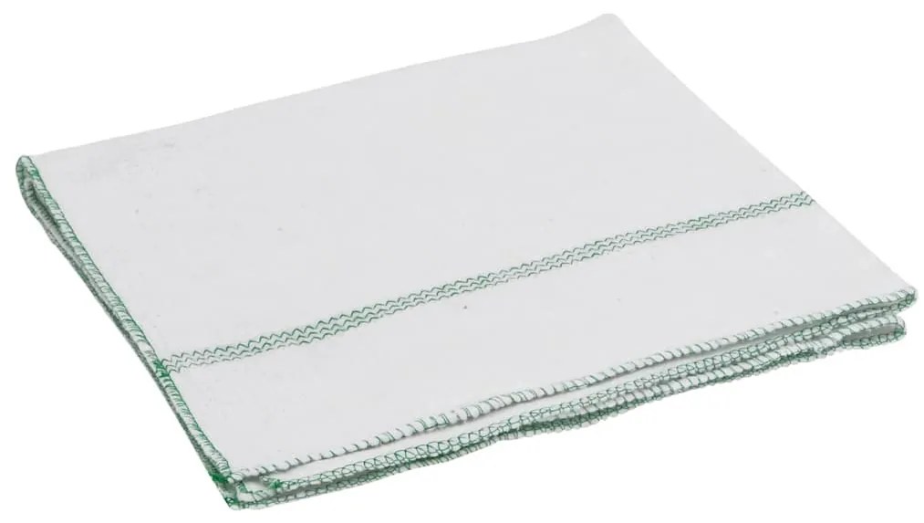 Panos de Limpeza 10 pcs 50x60 cm branco com riscas verdes