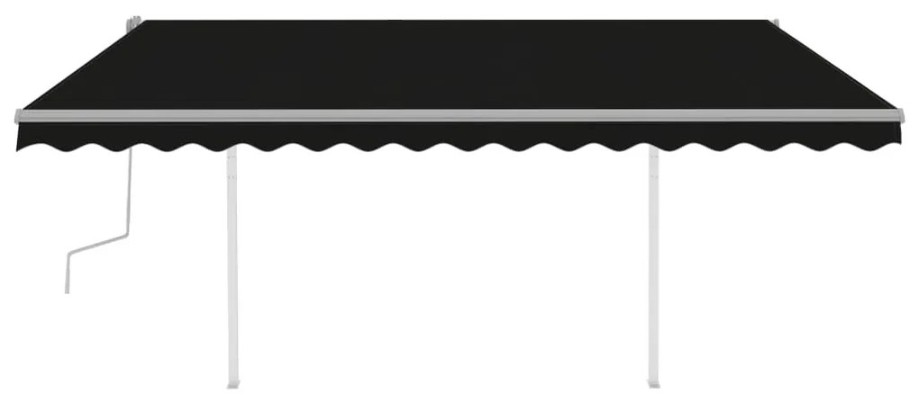Toldo retrátil manual com luzes LED 4x3,5 m antracite
