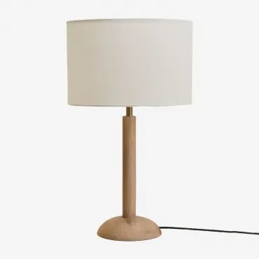 Candeeiro De Mesa Em Madeira De Manga Harry Madeira De Manga & Branco-escuro Ø30 Cm - ↑25 Cm Arlina - Sklum
