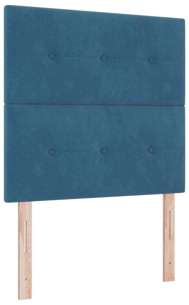 Cama Box com Colchão vidaXL Azul Escuro 80x200 cm Veludo