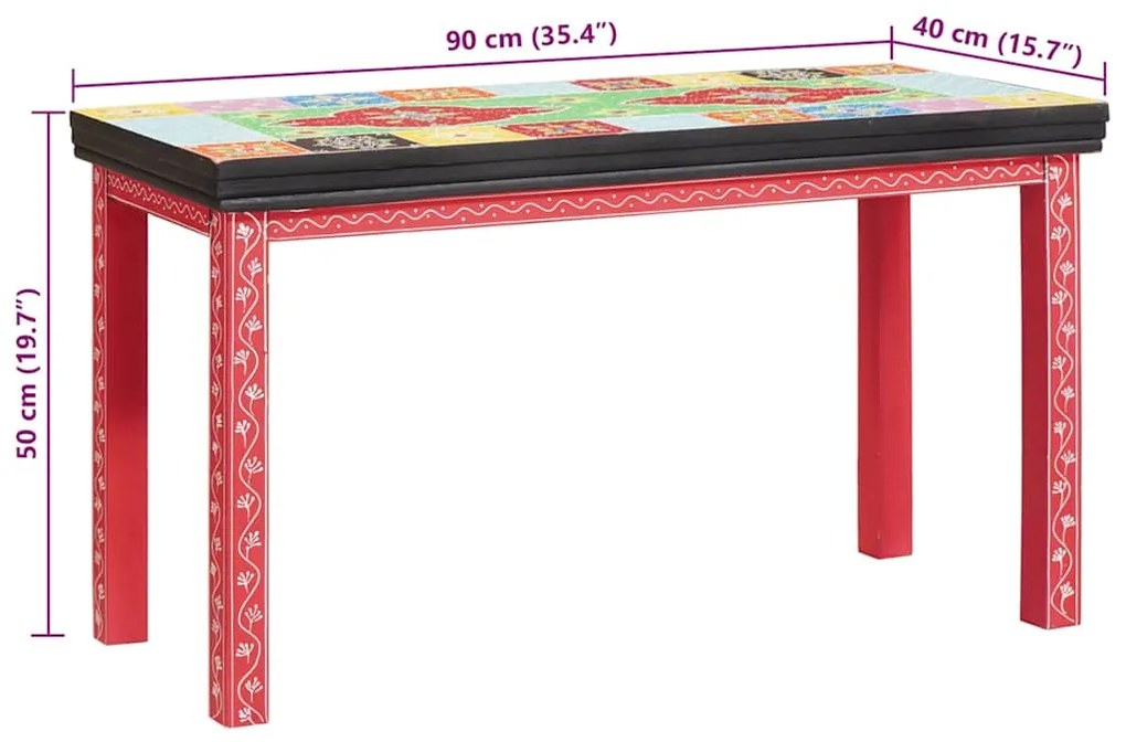 Mesas Empilháveis 3 pcs Madeira Sólida de Manga