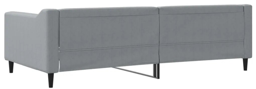 Sofá-cama 100x200 cm tecido cinzento-claro
