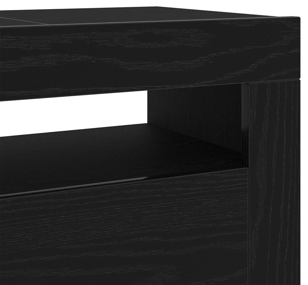 Estante para TV vidaXL com LED Carvalho Preto 120x35x40 cm Madeira de