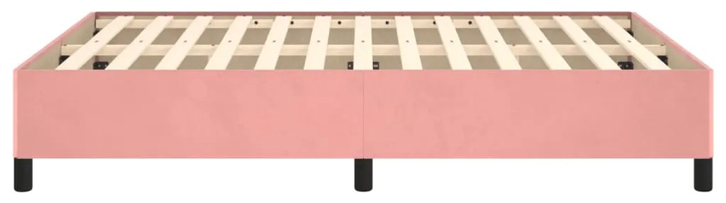 Estrutura de cama 140x200 cm veludo rosa