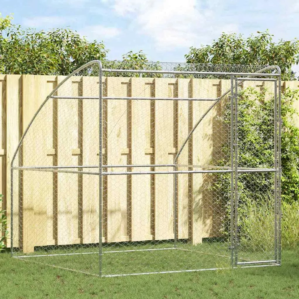 vidaXL Canil de Cachorro Prateado 2 x 2 x 2 m Aço galvanizado