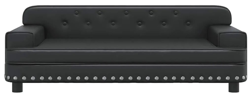 Cama para cães 90x53x30 cm couro artificial preto