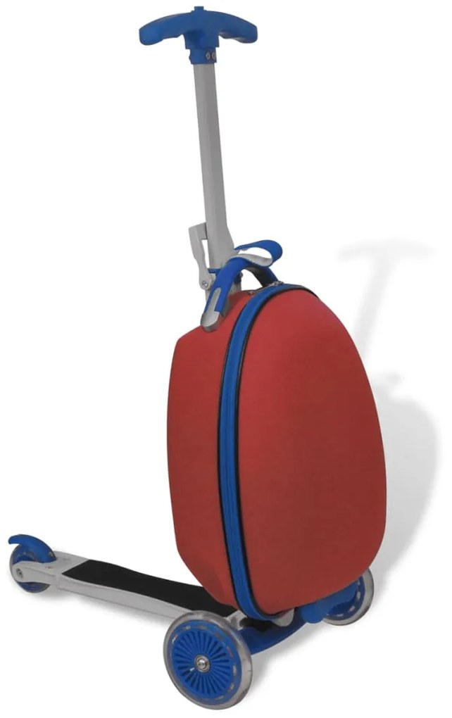 90663 vidaXL Scooter para crianças com mala vermelho