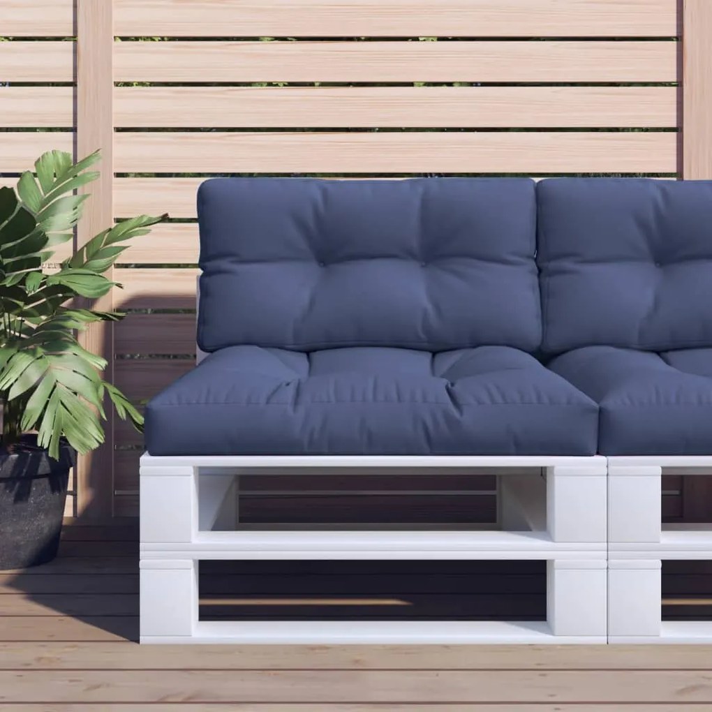 vidaXL Almofadão para sofá de paletes 120x40x12 cm tecido azul-marinho