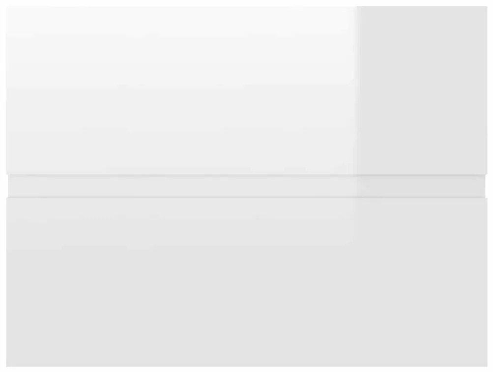 2 pcs conj. móveis casa de banho contraplacado branco brilhante