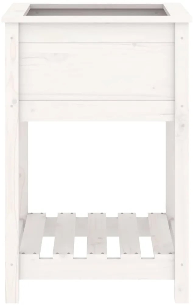 Vaso/floreira com prateleira 54x54x81 cm pinho maciço branco