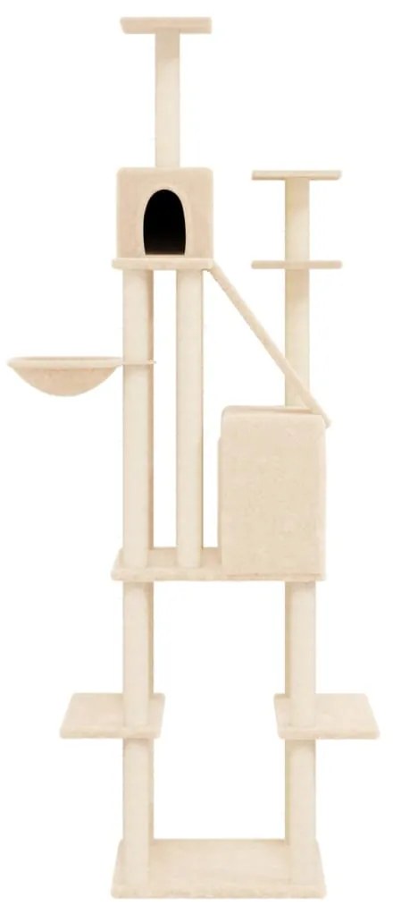 Árvore p/ gatos c/ postes arranhadores sisal 201 cm cor creme