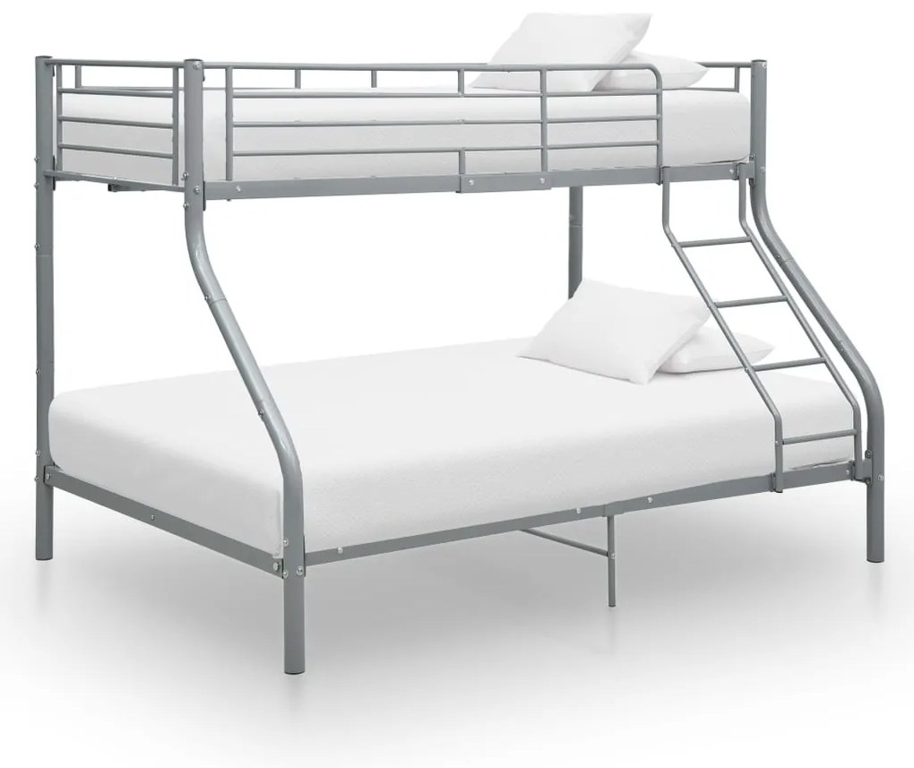 Estrutura de beliche 140x200/90x200 cm metal cinzento