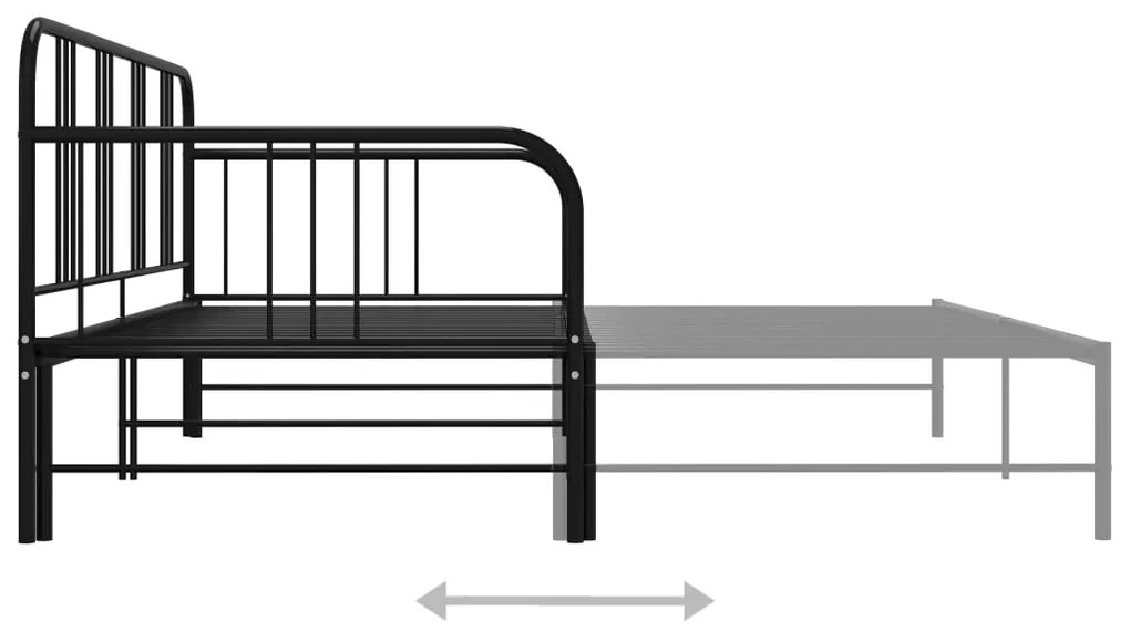 Estrutura sofá-cama de puxar 90x200 cm metal preto