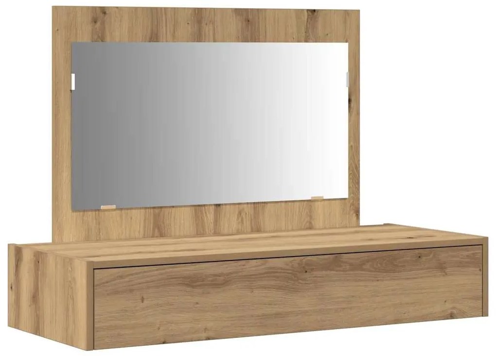 Mesa de Maquilhagem Suspensa em Carvalho Artesanal 100x40x70 cm