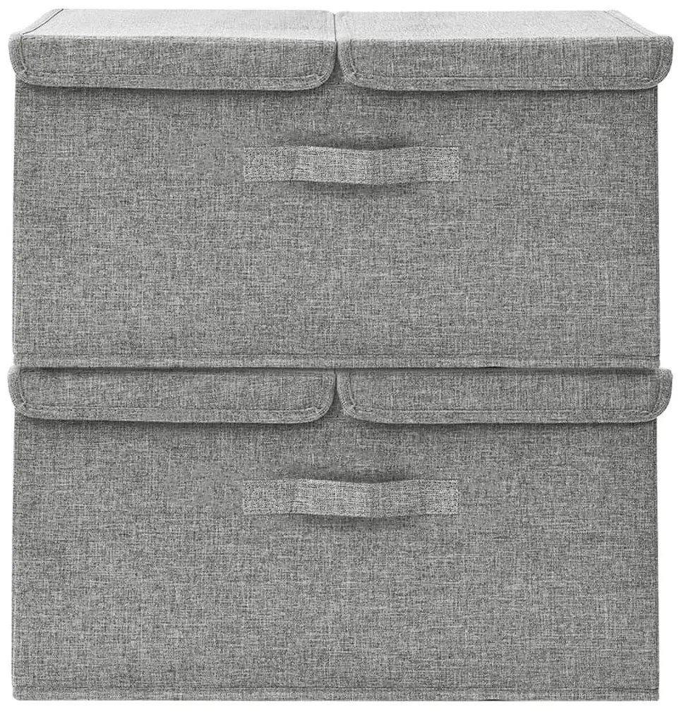 Caixas de arrumação 2 pcs 50x30x25 cm tecido cinzento