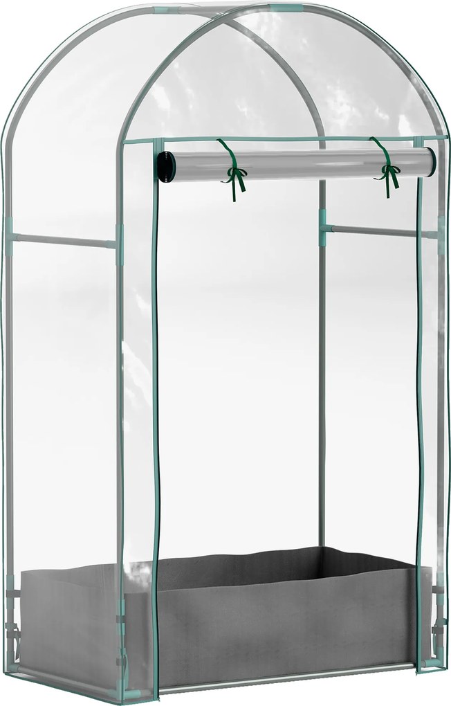 Outsunny Mini Estufa para Varanda com Bolsa de Plantio e Capa Plástica Reforçada Transparente | Aosom Portugal