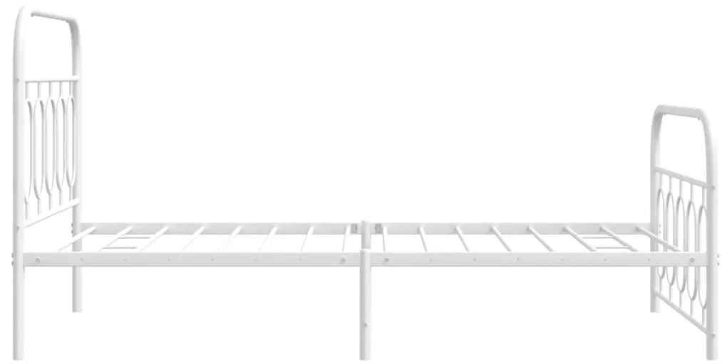 Estrutura de cama com cabeceira e pés 100x200 cm metal branco