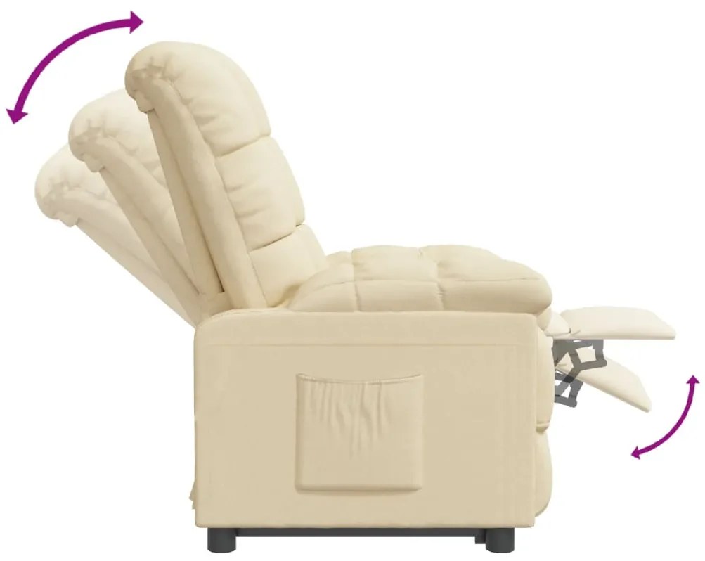 Poltrona reclinável tecido cor creme
