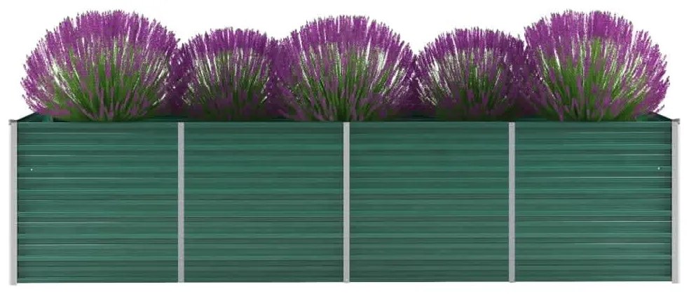 vidaXL Canteiro elevado de jardim aço galvanizado 320x80x77cm verde