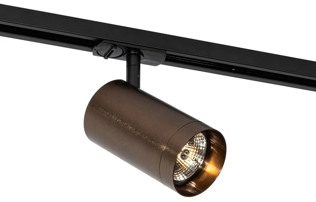 Foco moderno bronze escuro para sistema de iluminação ferroviário monofásico 70mm - Iconic Jeana Luxe