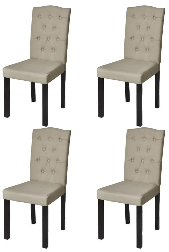 Cadeiras de jantar 4 pcs tecido cor camel