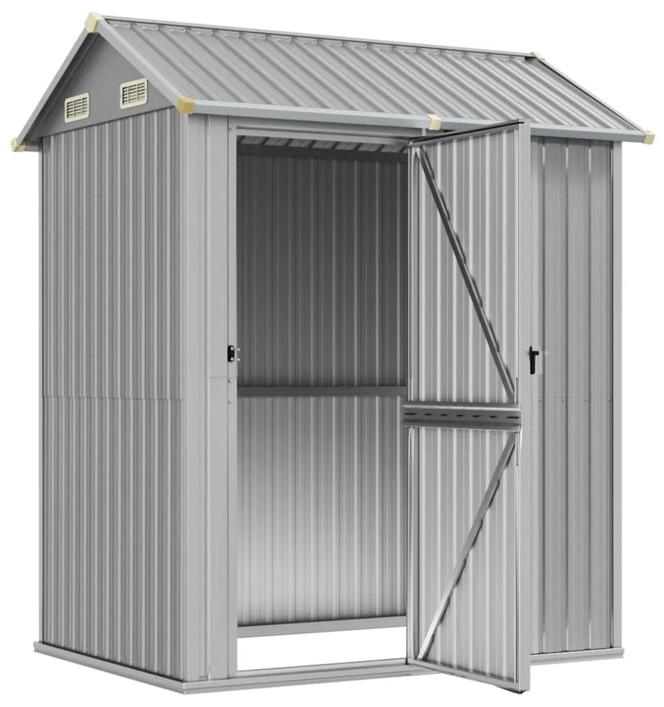 Abrigo de jardim 192x152,5x237 cm aço galvanizado cinza-claro