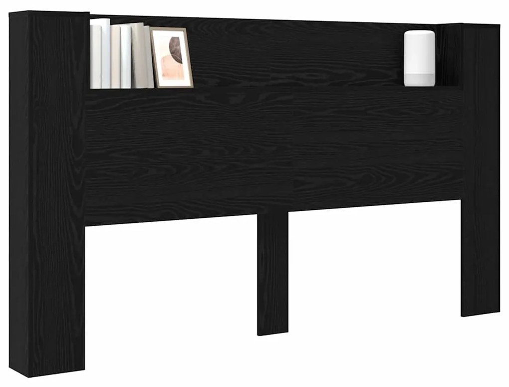 Cabeceira com Armário Carvalho preto 180 x 17 x 104.5 cm