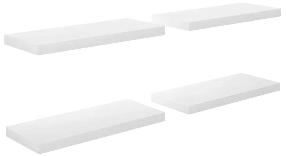 Prateleiras de parede suspensas 4 pcs 60x23,5x3,8cm MDF branco