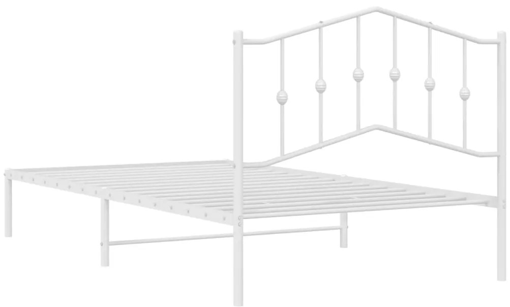 Estrutura de cama em metal com cabeceira 107x203 cm branco