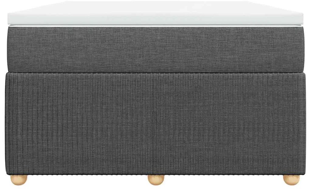 Cama boxspring com colchão 120x190 cm tecido cinzento-escuro