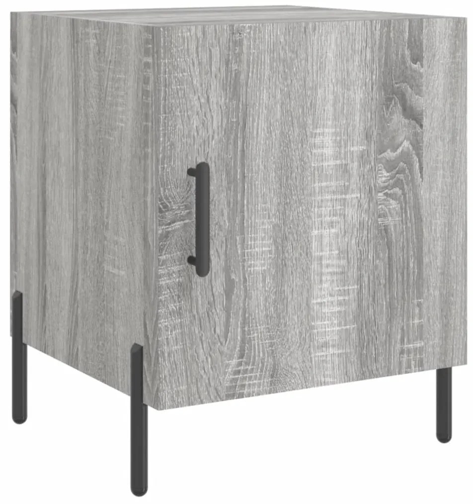 Mesa cabeceira 2pcs 40x40x50 cm madeira processada cinza sonoma